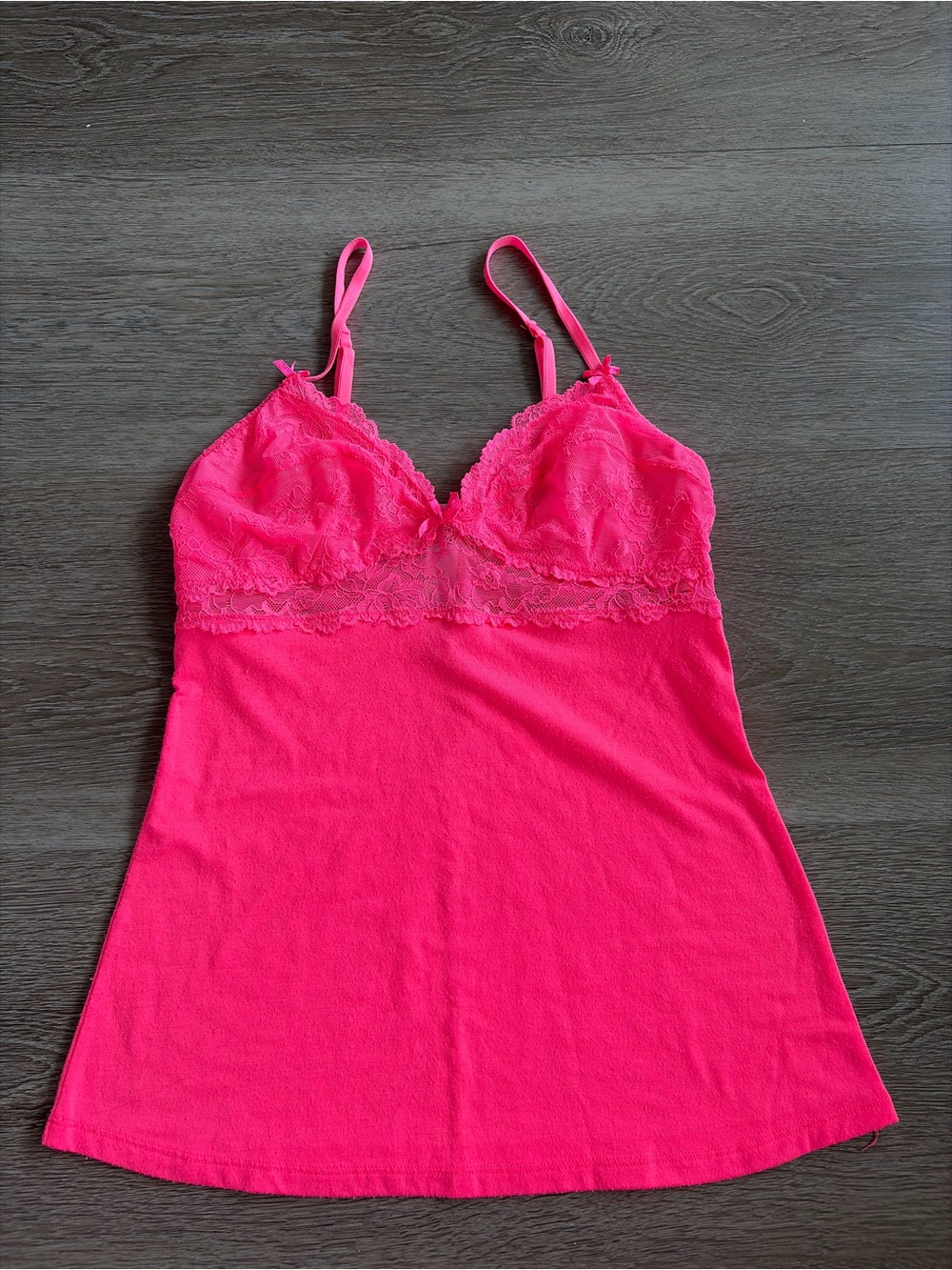 Vintage Y2K la senza babydoll Women’s Lace-Trim Hot Pink Camisole